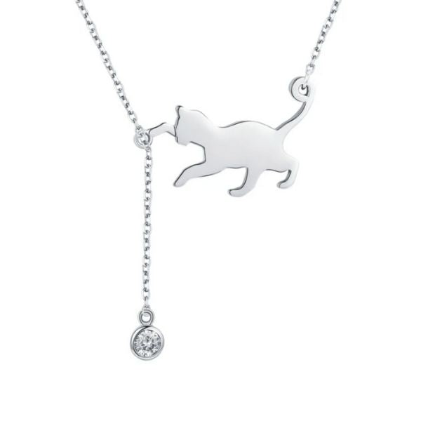 Silber-Choker-mit-Katzensymbol-Damen