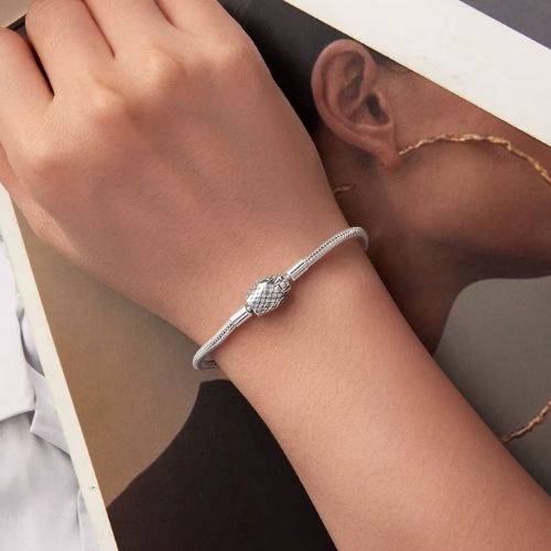 Silbernes Schlangen-Charm-Armband Ringsilber