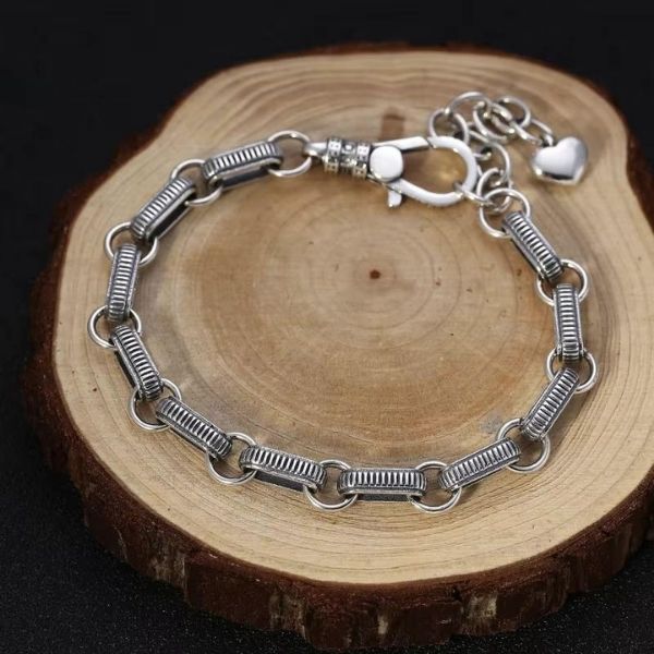 Silbernes-Herren-Armband-mit-Herz