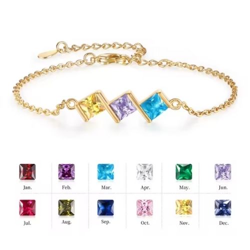 Armband Geburtsstein Ringsilber