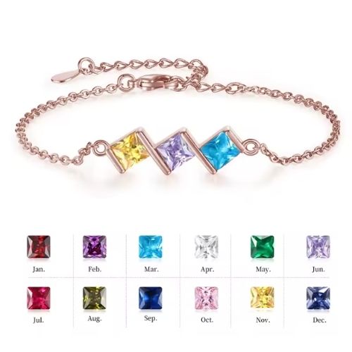 Armband Geburtsstein Ringsilber