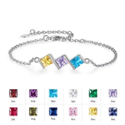 Armband Geburtsstein Ringsilber