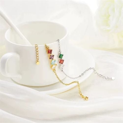 Armband Geburtsstein Ringsilber