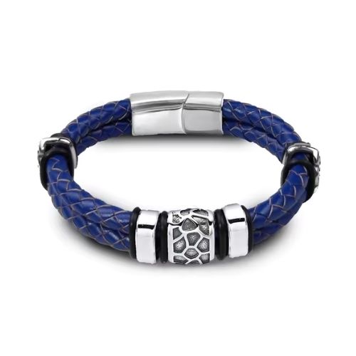 Armband Leder Herren Ringsilber