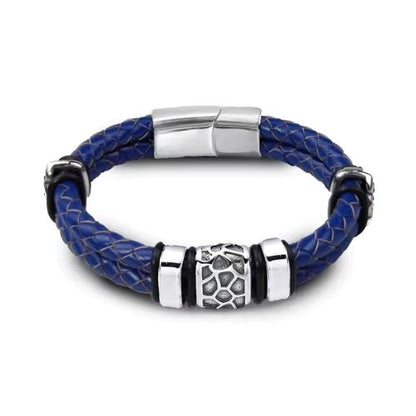 Armband Leder Herren Ringsilber