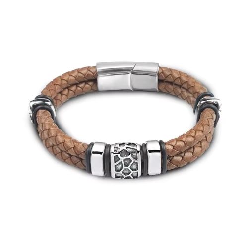 Armband Leder Herren Ringsilber