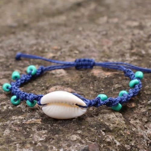 Armband aus Muscheln für Damen und Herren Ringsilber