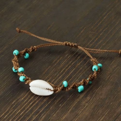 Armband aus Muscheln für Damen und Herren Ringsilber