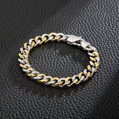 Herren Armband aus Silber und Gelb Ringsilber