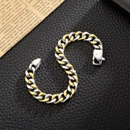 Herren Armband aus Silber und Gelb Ringsilber