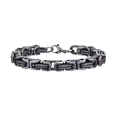 Herren Armband aus Stahl Ringsilber