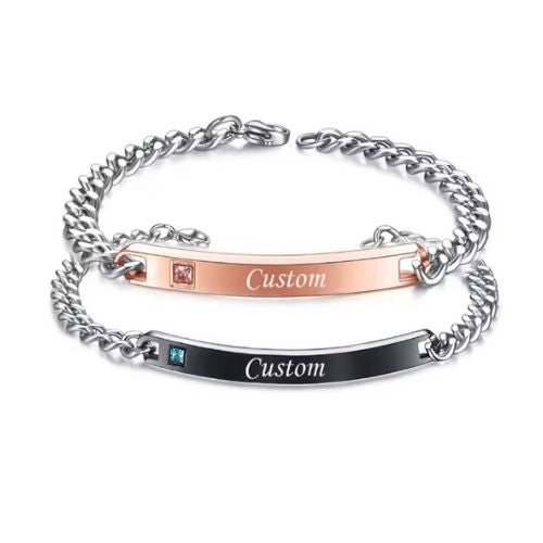 Armband mit Gravur für Partner Ringsilber