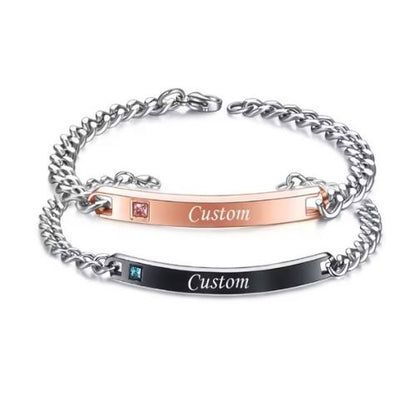 Armband mit Gravur für Partner Ringsilber