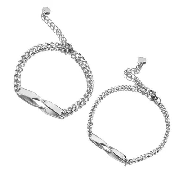 Armband mit Gravur für Partner - Ringsilber