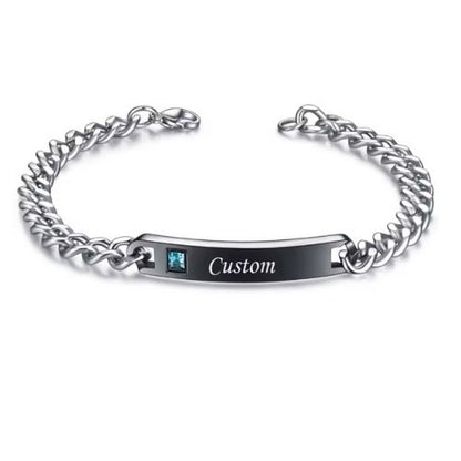 Armband mit Gravur für Partner Ringsilber