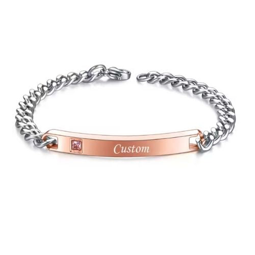 Armband mit Gravur für Partner Ringsilber