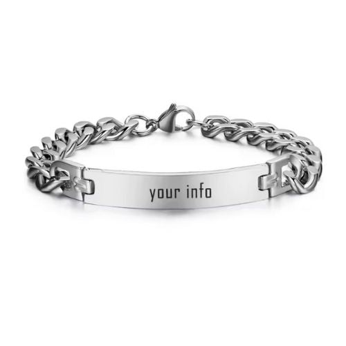 Armband mit Ketten Gravur Ringsilber