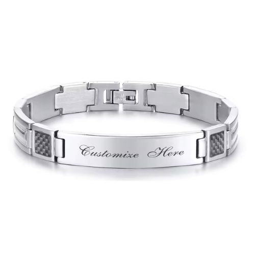 Armband mit Namen für Männer Ringsilber