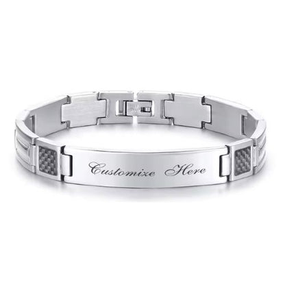 Armband mit Namen für Männer Ringsilber