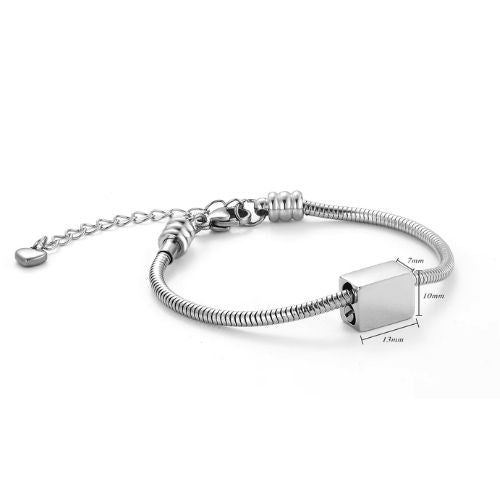 Armband mit Schlangenkette und Gravur Ringsilber