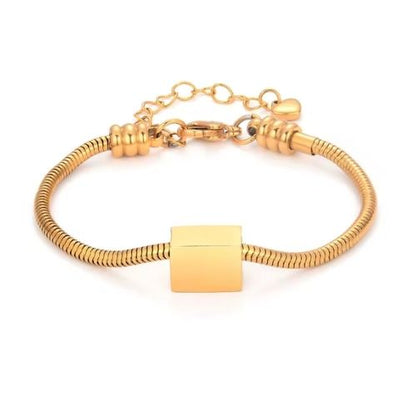 Armband mit Schlangenkette und Gravur Ringsilber
