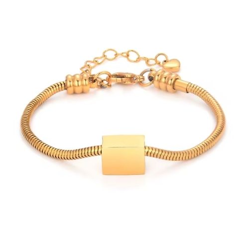 Armband mit Schlangenkette und Gravur Ringsilber