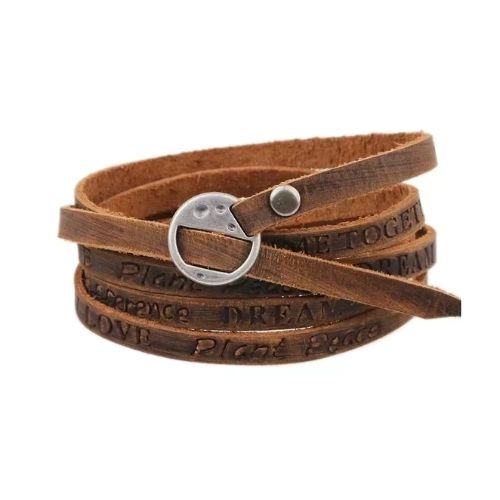 Armbänder aus Leder für Damen Ringsilber