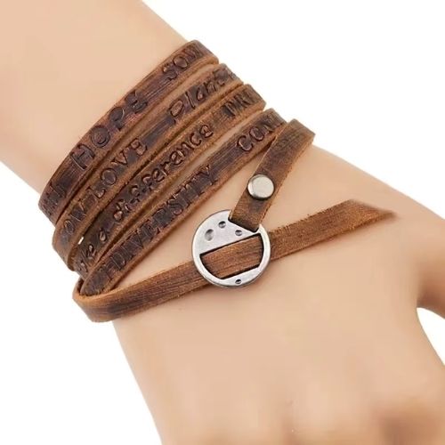 Armbänder aus Leder für Damen Ringsilber
