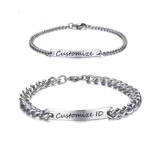 Armbänder mit Gravur für Pärchen Ringsilber