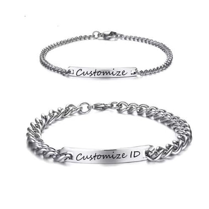 Armbänder mit Gravur für Pärchen Ringsilber