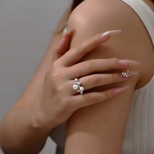 Besonderer Perlenring für Damen Ringsilber