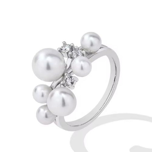 Besonderer Perlenring für Damen Ringsilber