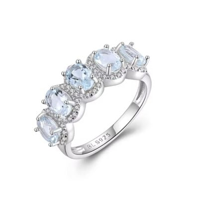 Blauer Stein Ring Ringsilber