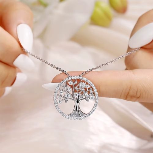 Blume des Lebens Kette Ringsilber
