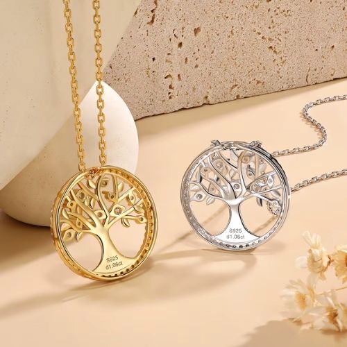 Blume des Lebens Kette Ringsilber