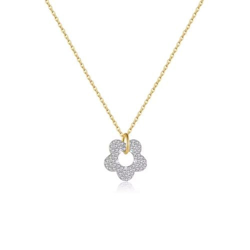 Blumenkette für Damen Ringsilber