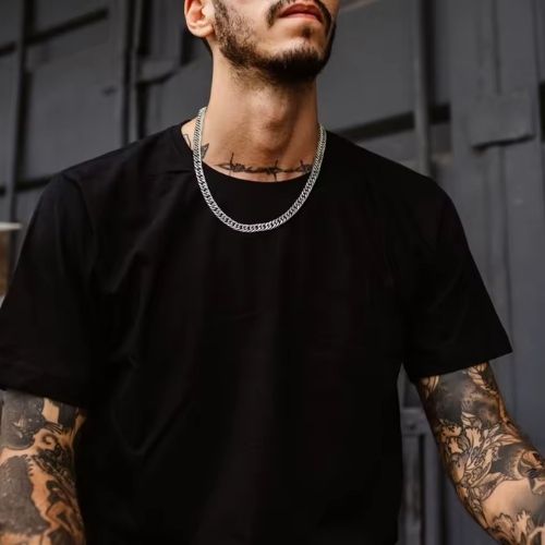 Breite, dicke kubanische Kette Ringsilber