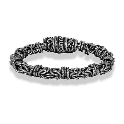 Byzantinisches Kettenarmband für Herren Ringsilber
