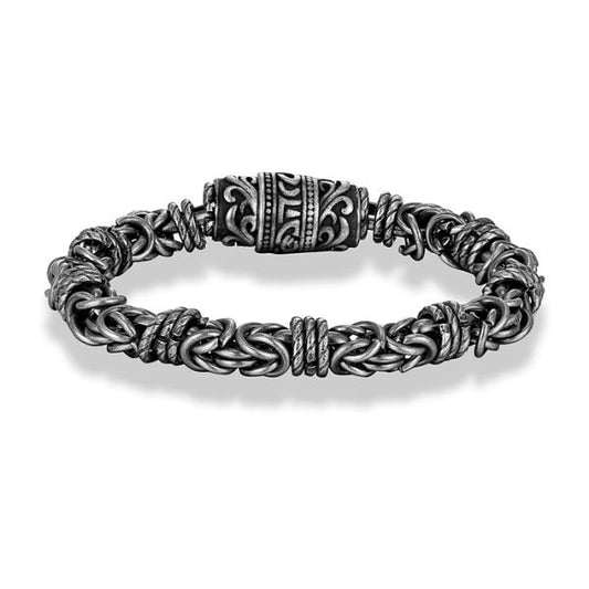Byzantinisches Kettenarmband für Herren Ringsilber
