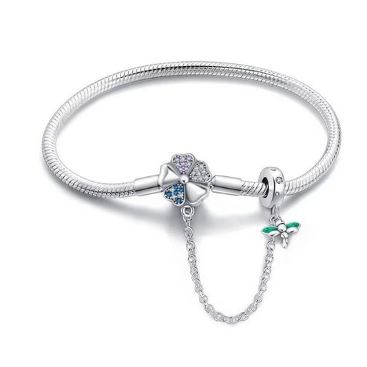 Damen-Armband-mit-Silber-Blumen-Symbol