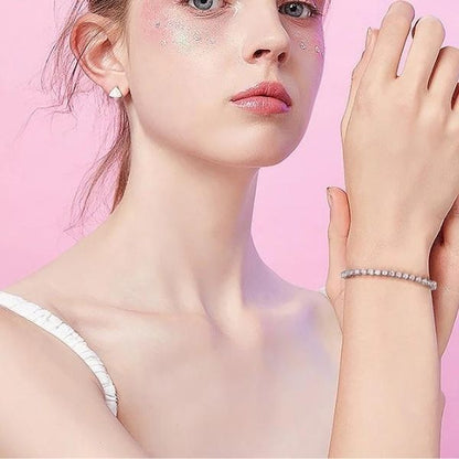 Damen Armband mit Zirkonia Steinen - Ringsilber