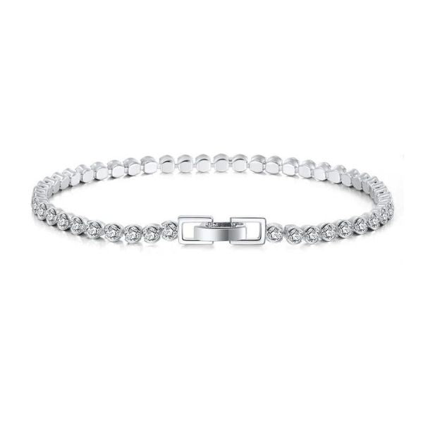 Damen Armband mit Zirkonia Steinen - Ringsilber