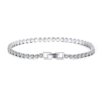 Damen Armband mit Zirkonia Steinen - Ringsilber