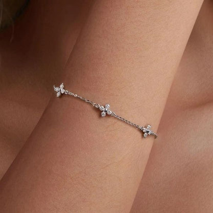 Damen-Silber-Armband-mit-Blumen-Symbol