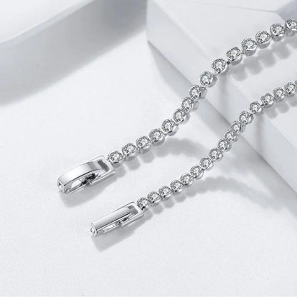 Damen Armband mit Zirkonia Steinen - Ringsilber