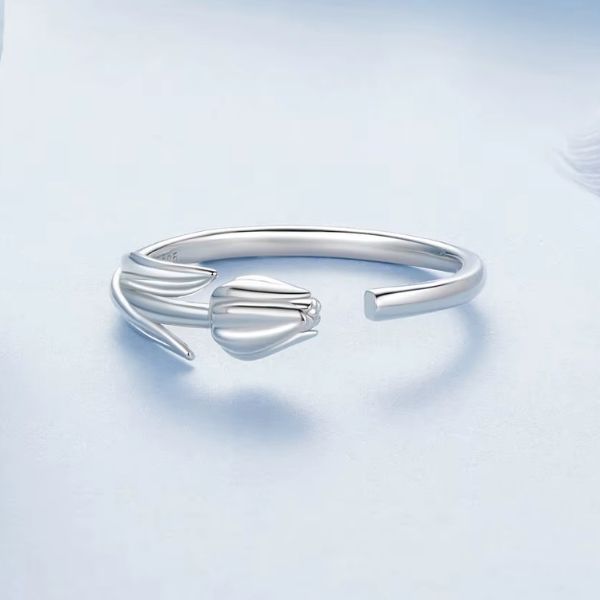 Damenring in Tulpenform Ringsilber