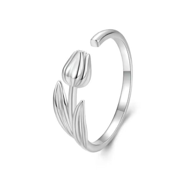 Damenring in Tulpenform Ringsilber