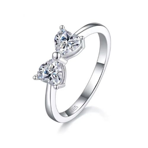 Damenring mit Schleife aus Moissanit Ringsilber