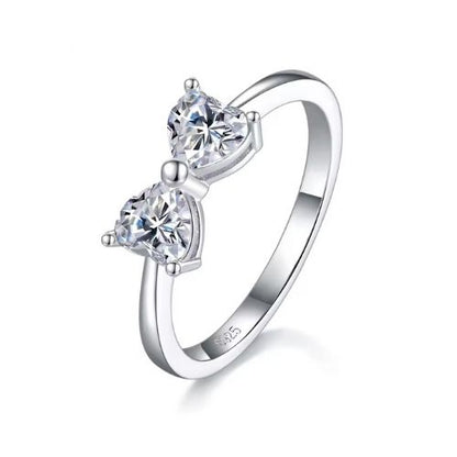 Damenring mit Schleife aus Moissanit Ringsilber