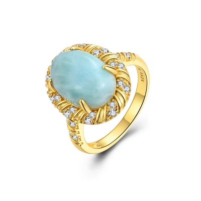 Damenring mit natürlichem Larimar-Stein